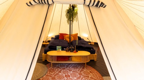TipiTent inkijk interieur